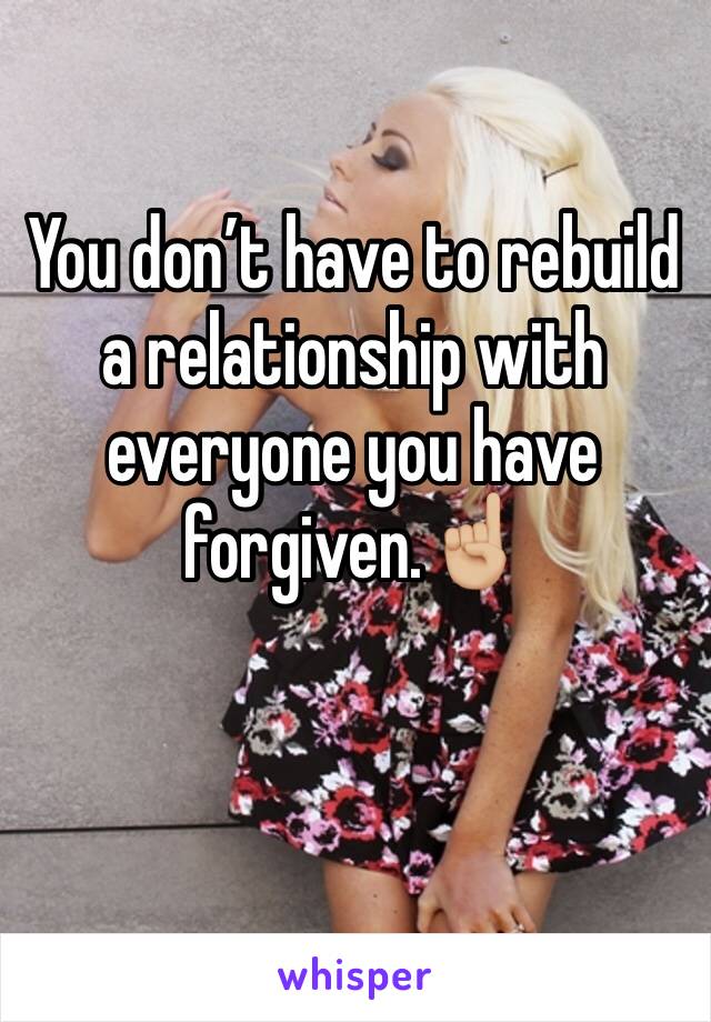 You don’t have to rebuild a relationship with everyone you have forgiven.☝🏼