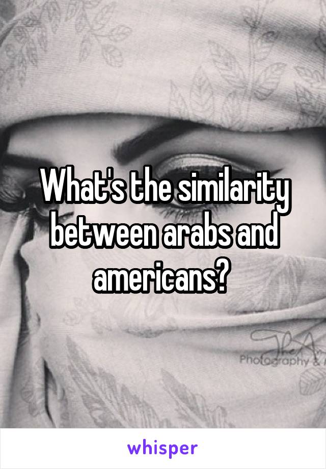 What's the similarity between arabs and americans? 