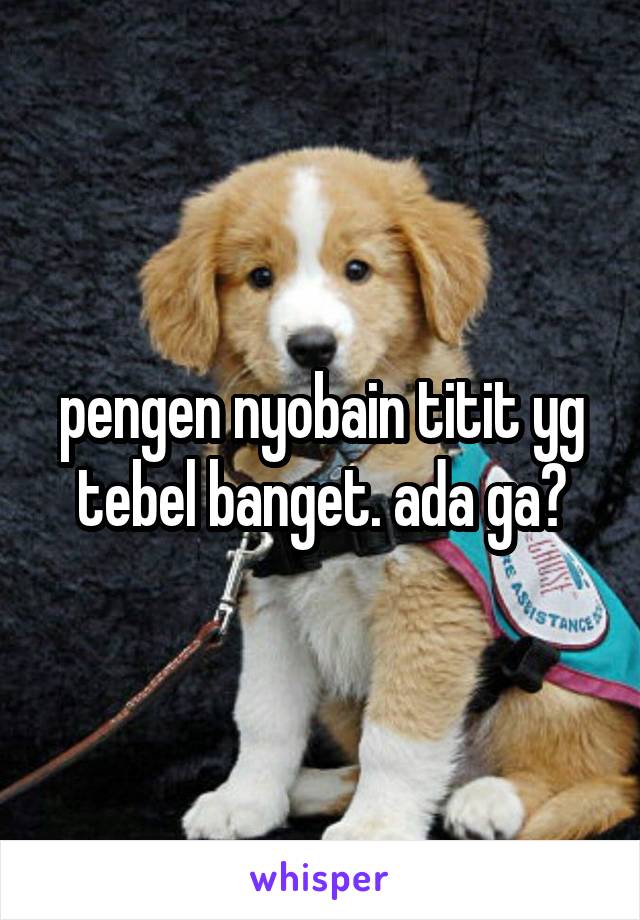 pengen nyobain titit yg tebel banget. ada ga?