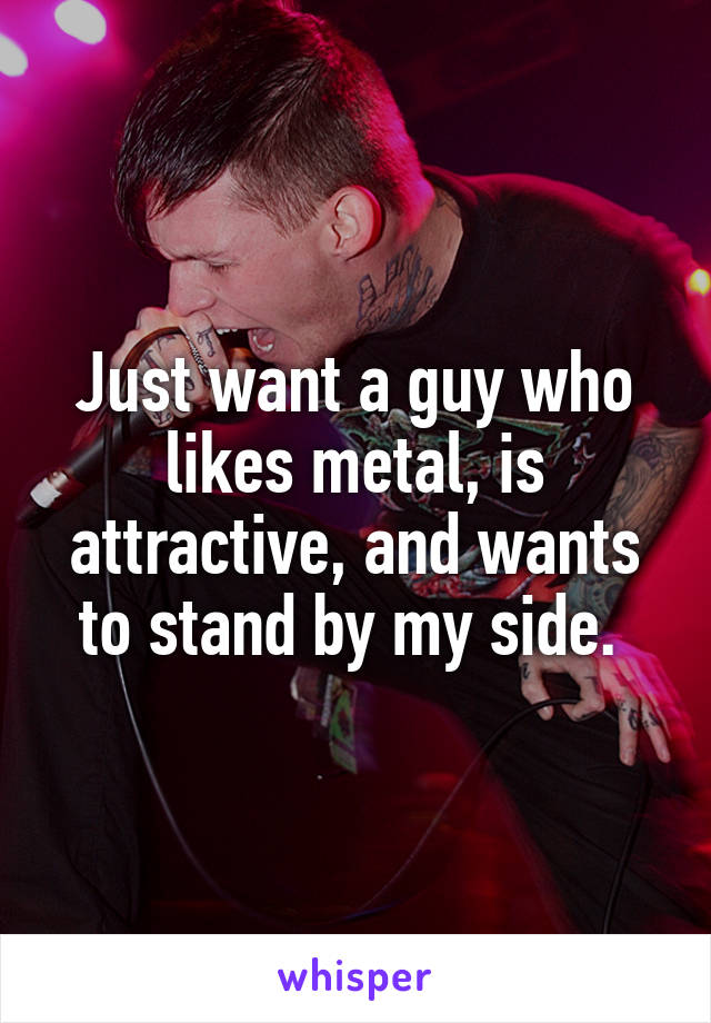 Just want a guy who likes metal, is attractive, and wants to stand by my side. 
