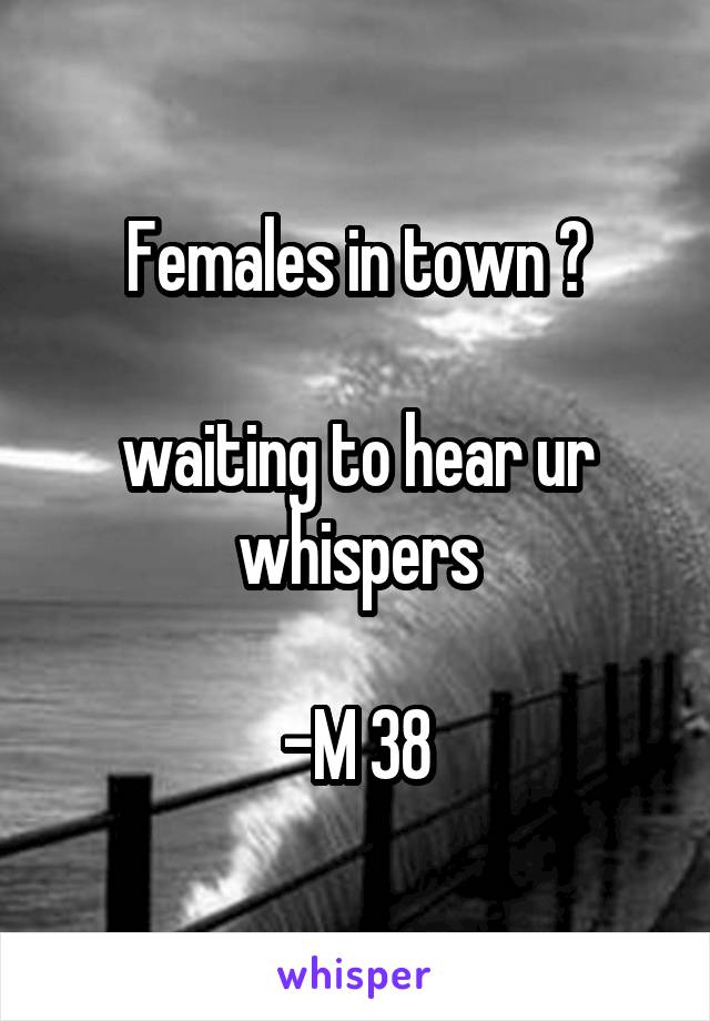 Females in town ?

waiting to hear ur whispers

-M 38