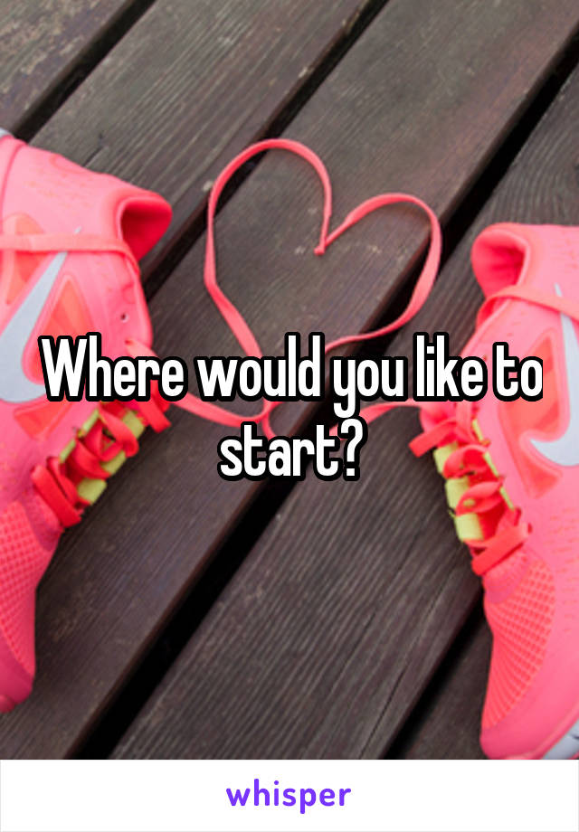 Where would you like to start?