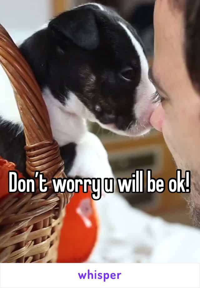 Don’t worry u will be ok!