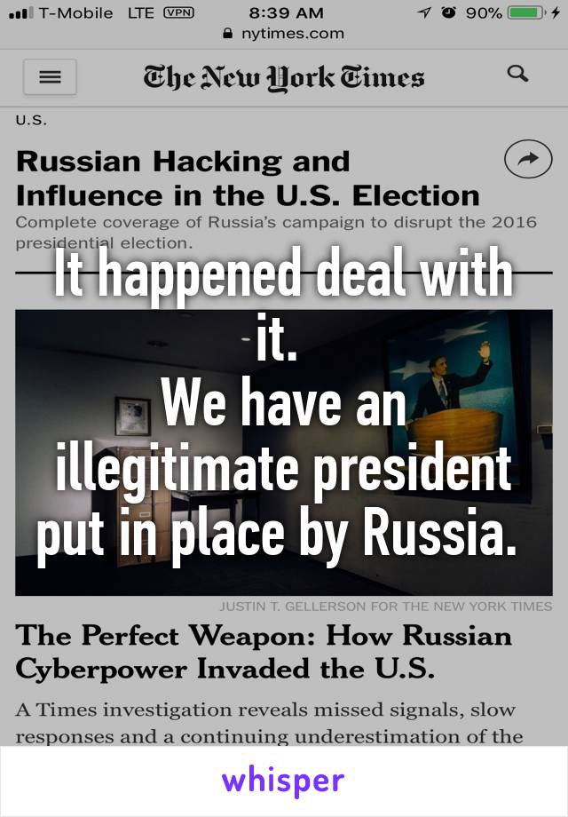 It happened deal with it. 
We have an illegitimate president put in place by Russia. 