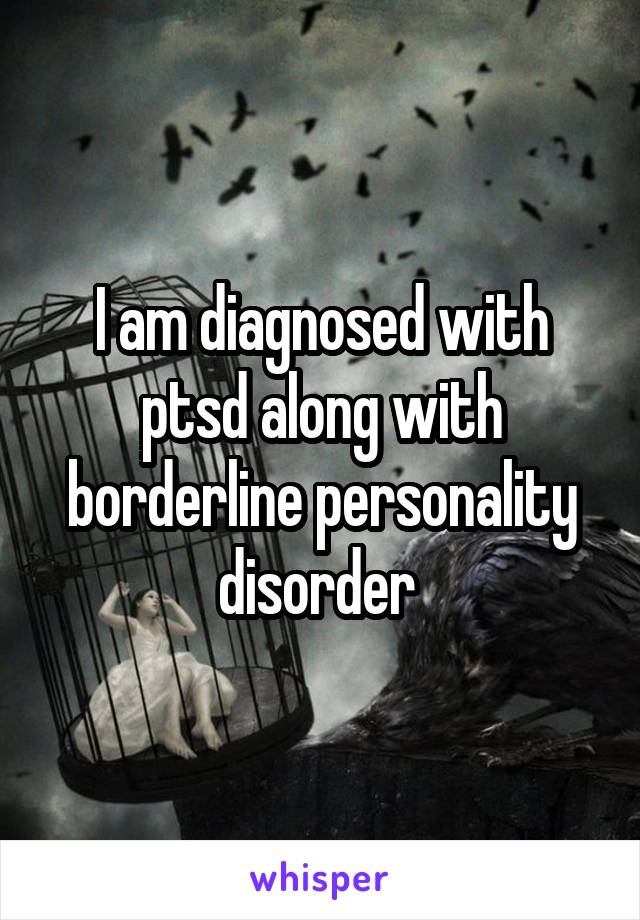 I am diagnosed with ptsd along with borderline personality disorder 