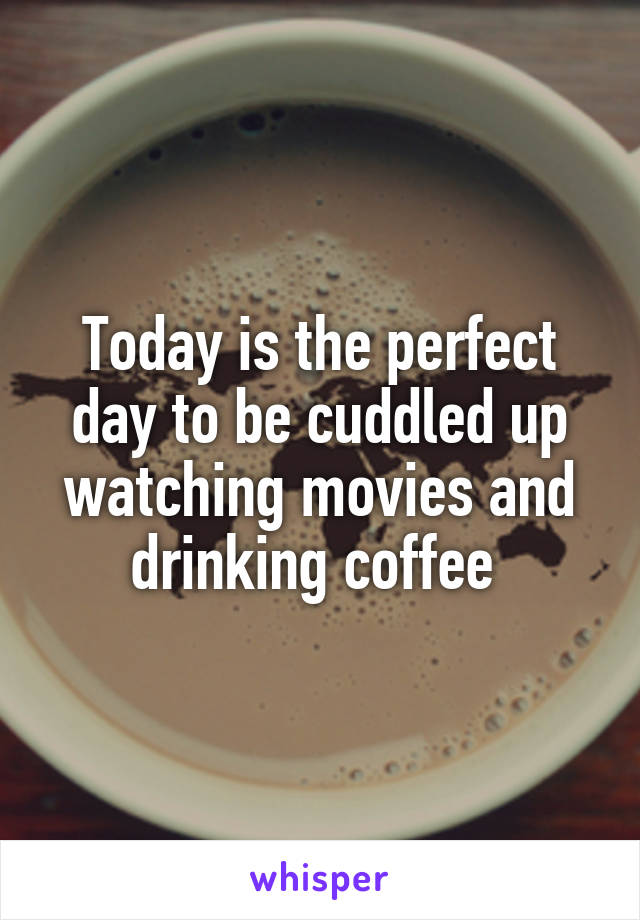 Today is the perfect day to be cuddled up watching movies and drinking coffee 