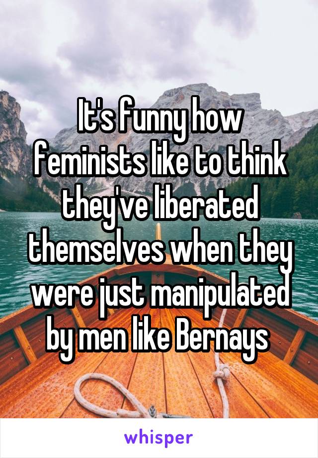 It's funny how feminists like to think they've liberated themselves when they were just manipulated by men like Bernays 