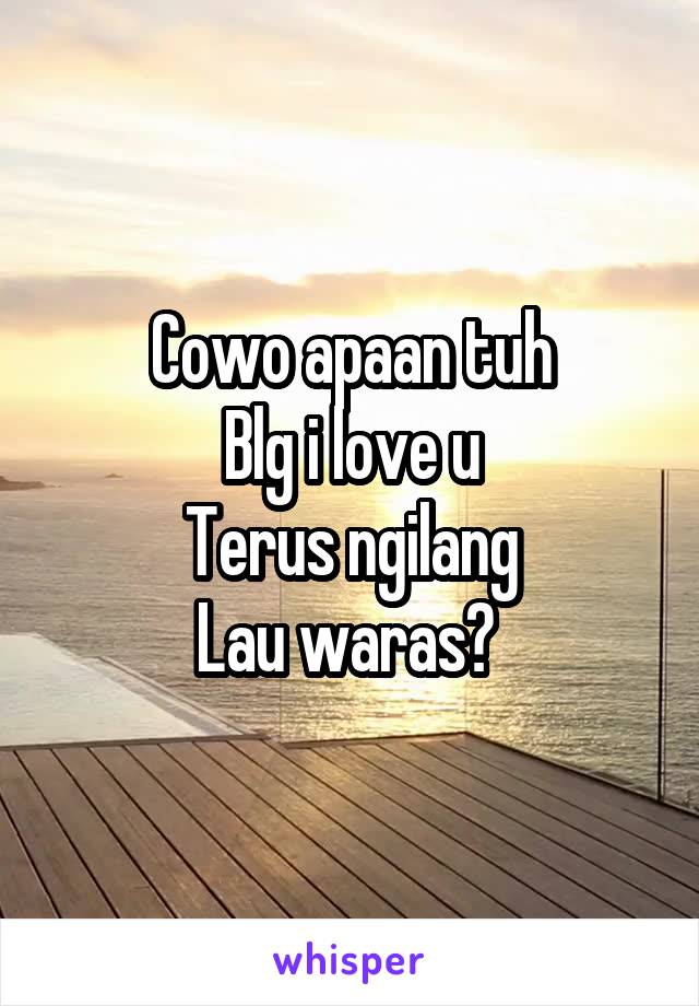 Cowo apaan tuh
Blg i love u
Terus ngilang
Lau waras? 