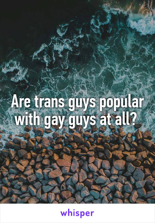 Are trans guys popular with gay guys at all? 