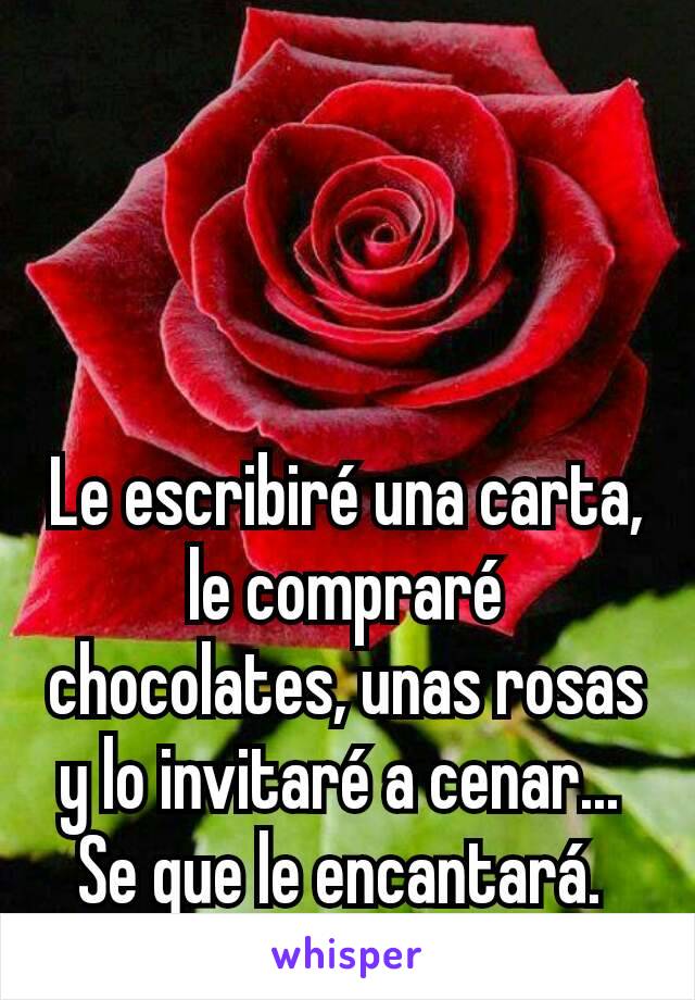 Le escribiré una carta, le compraré chocolates, unas rosas y lo invitaré a cenar... 
Se que le encantará. 