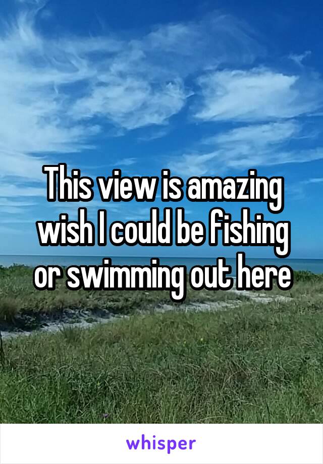 This view is amazing wish I could be fishing or swimming out here