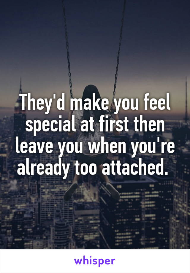 They'd make you feel special at first then leave you when you're already too attached. 