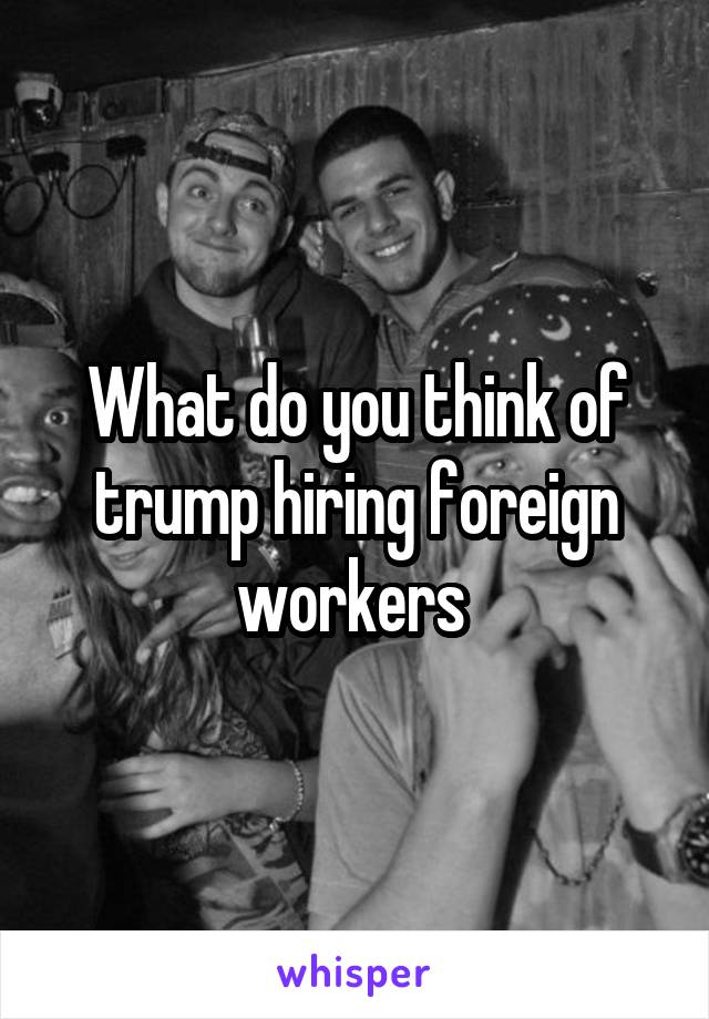 What do you think of trump hiring foreign workers 