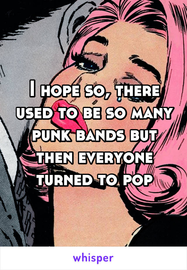 I hope so, there used to be so many punk bands but then everyone turned to pop