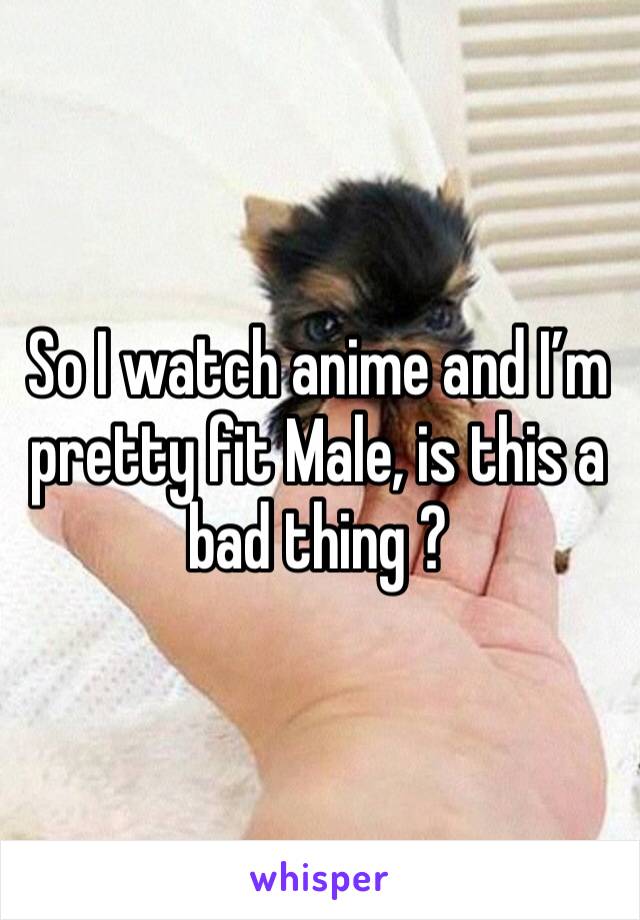 So I watch anime and I’m pretty fit Male, is this a bad thing ? 