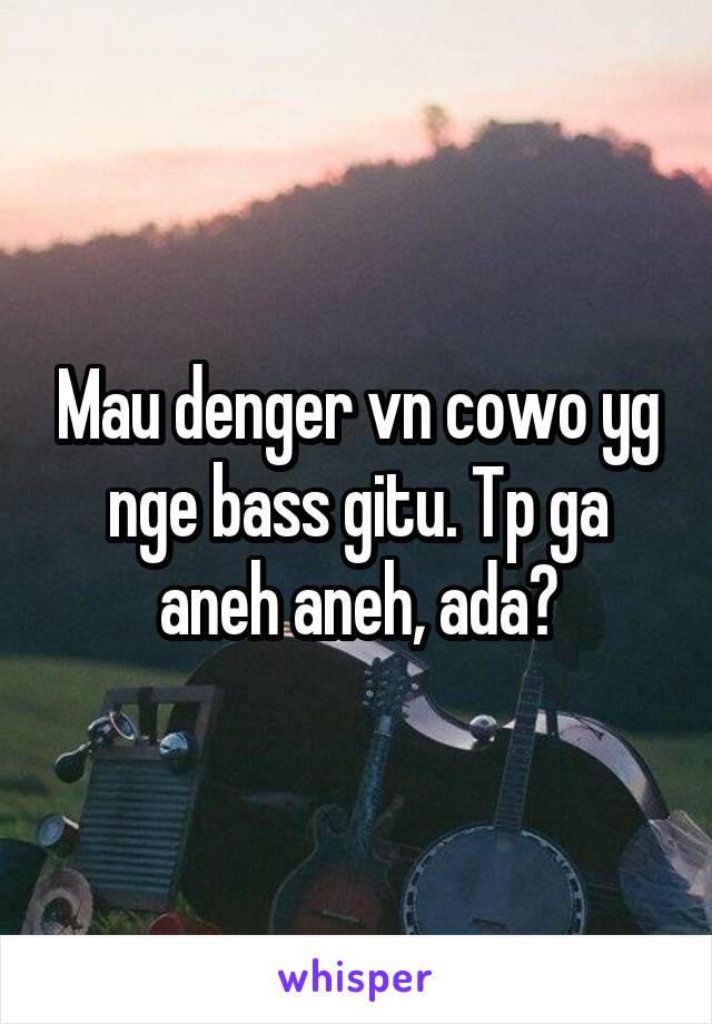 Mau denger vn cowo yg nge bass gitu. Tp ga aneh aneh, ada?