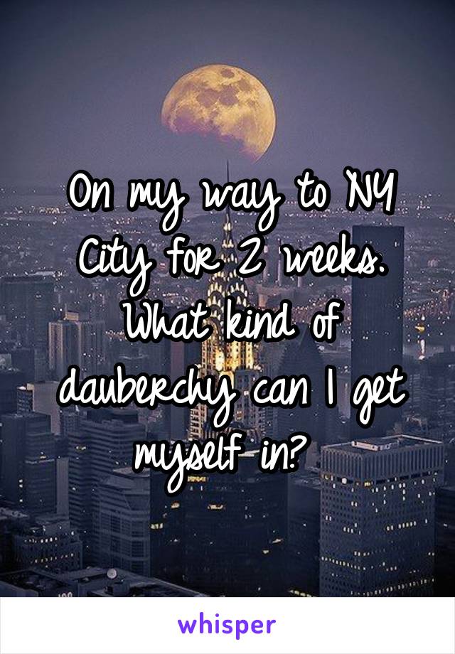 On my way to NY City for 2 weeks. What kind of dauberchy can I get myself in? 