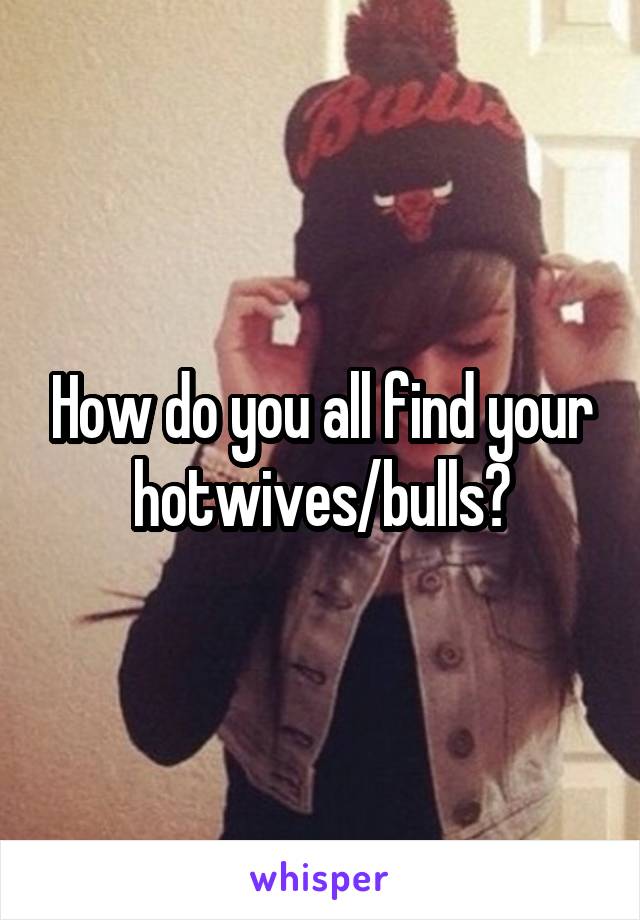 How do you all find your hotwives/bulls?