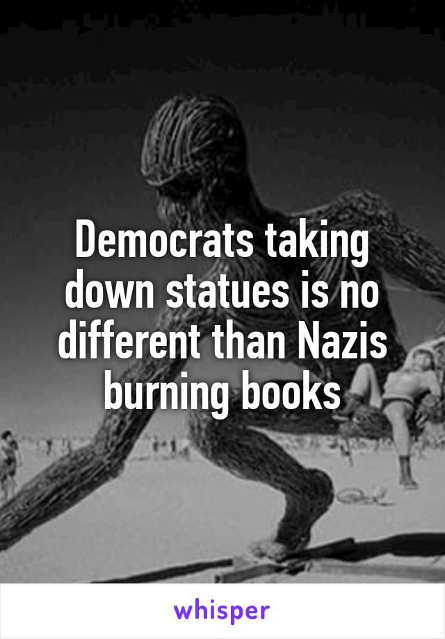 Democrats taking down statues is no different than Nazis burning books