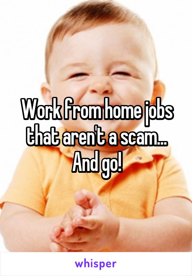 Work from home jobs that aren't a scam... And go!