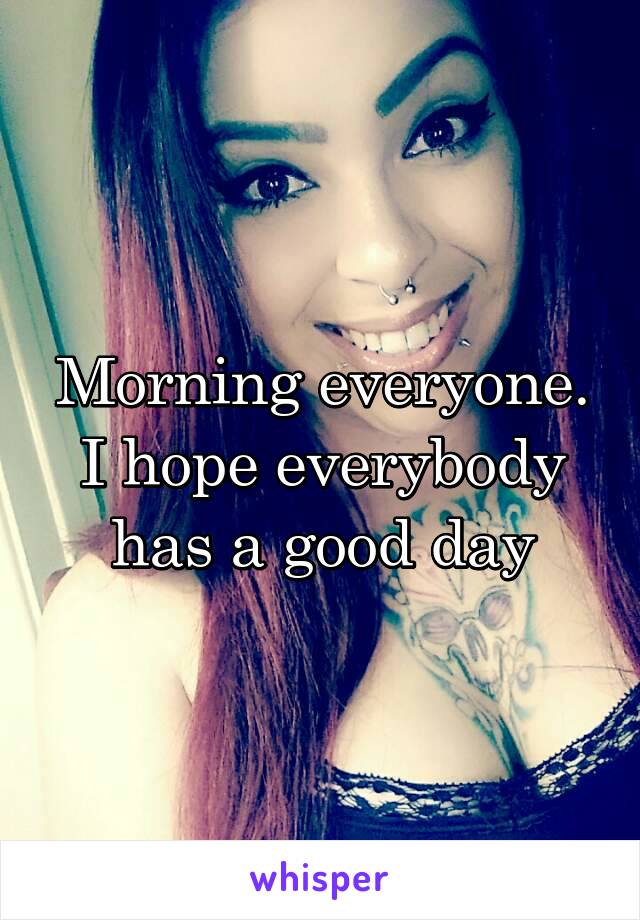 Morning everyone. I hope everybody has a good day