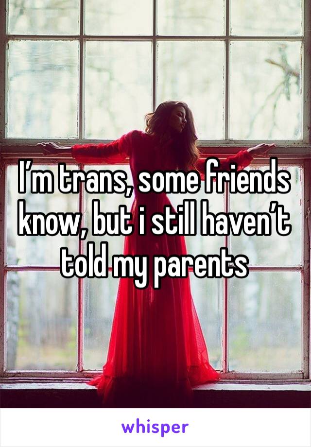 I’m trans, some friends know, but i still haven’t told my parents