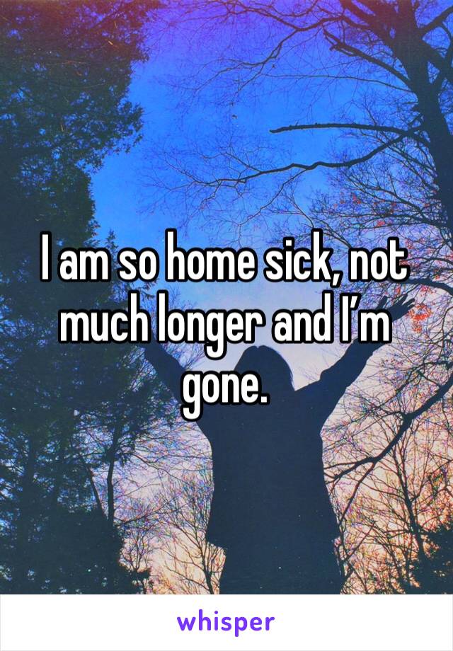 I am so home sick, not much longer and I’m gone. 