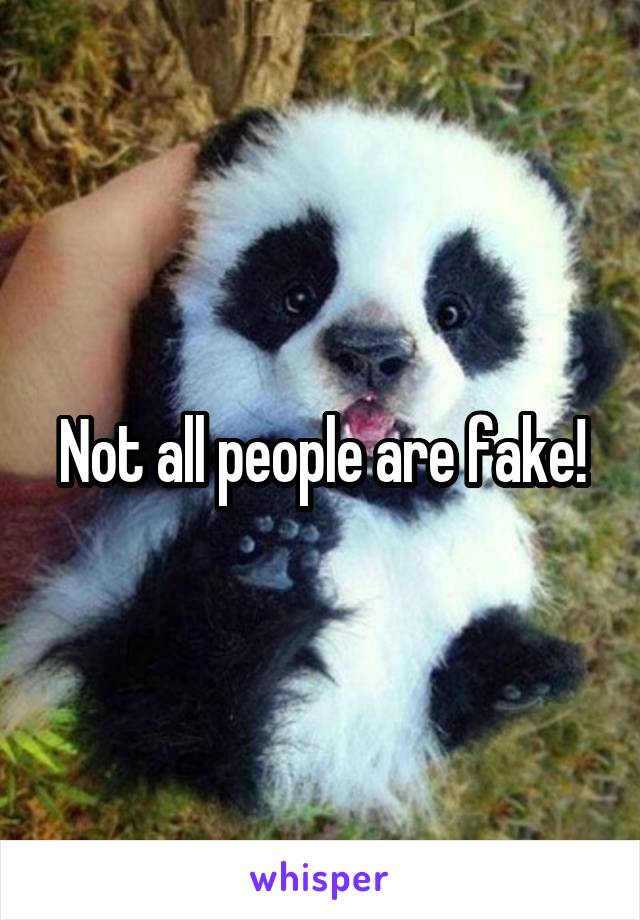 Not all people are fake!