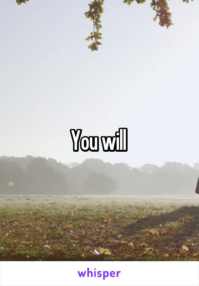 You will 