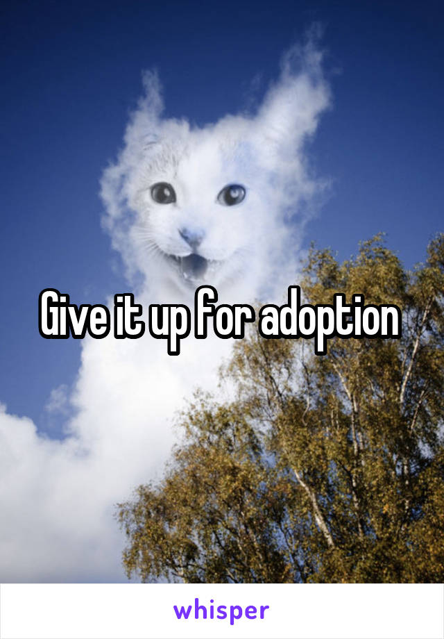 Give it up for adoption 