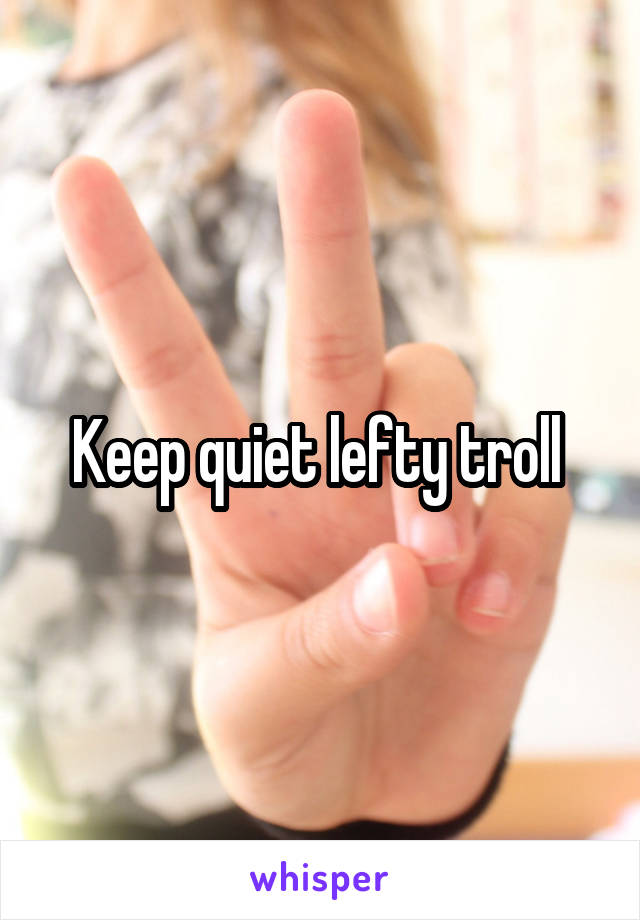 Keep quiet lefty troll 