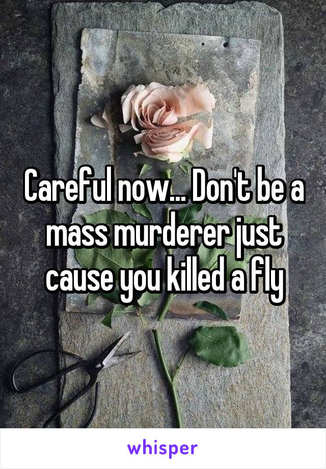 Careful now... Don't be a mass murderer just cause you killed a fly