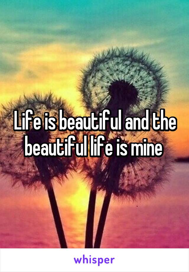 Life is beautiful and the beautiful life is mine 