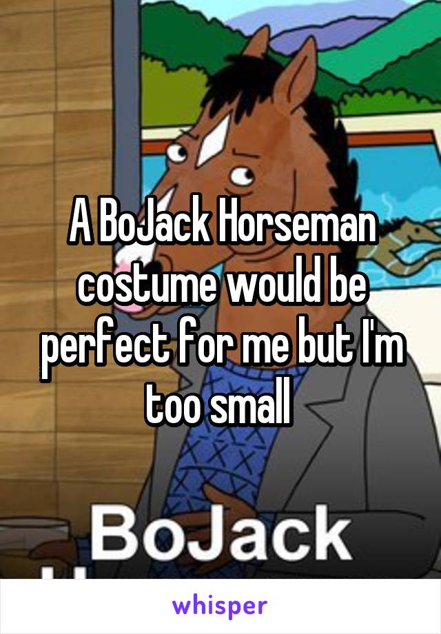 A BoJack Horseman costume would be perfect for me but I'm too small 