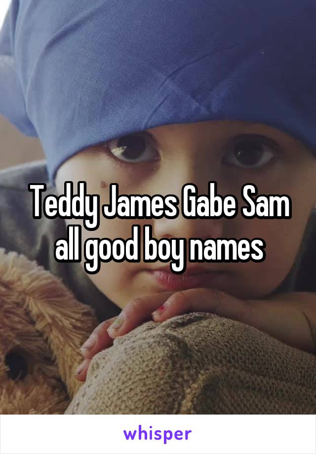 Teddy James Gabe Sam all good boy names