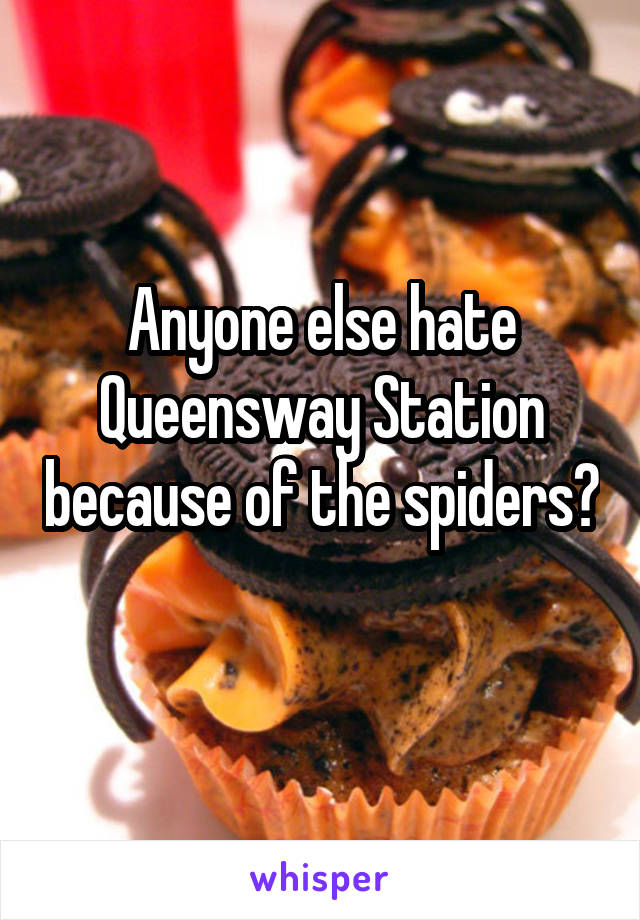 Anyone else hate Queensway Station because of the spiders? 