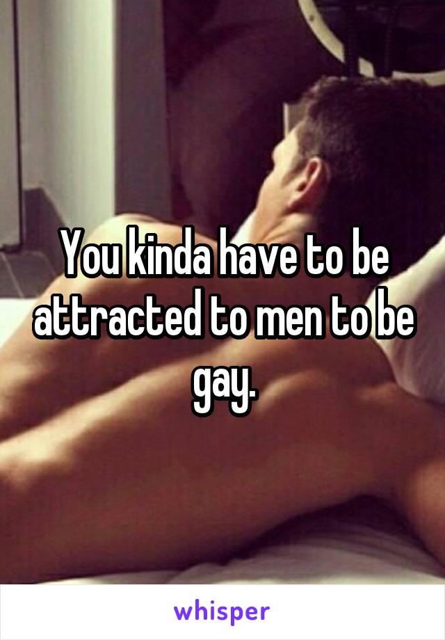 You kinda have to be attracted to men to be gay.