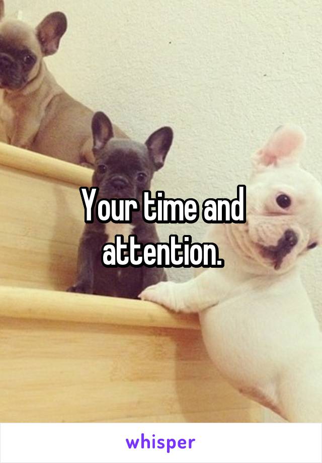 Your time and attention.