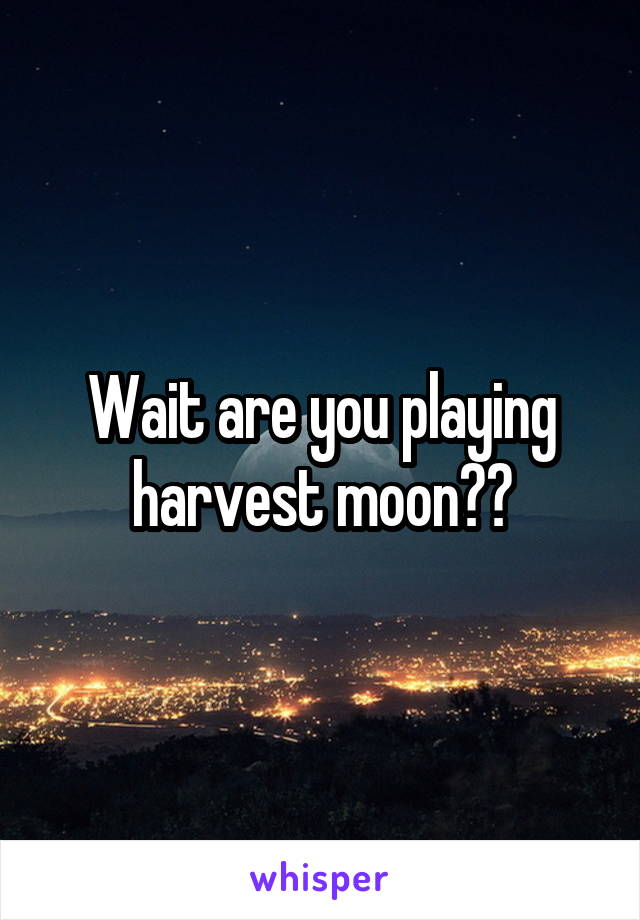 Wait are you playing harvest moon??