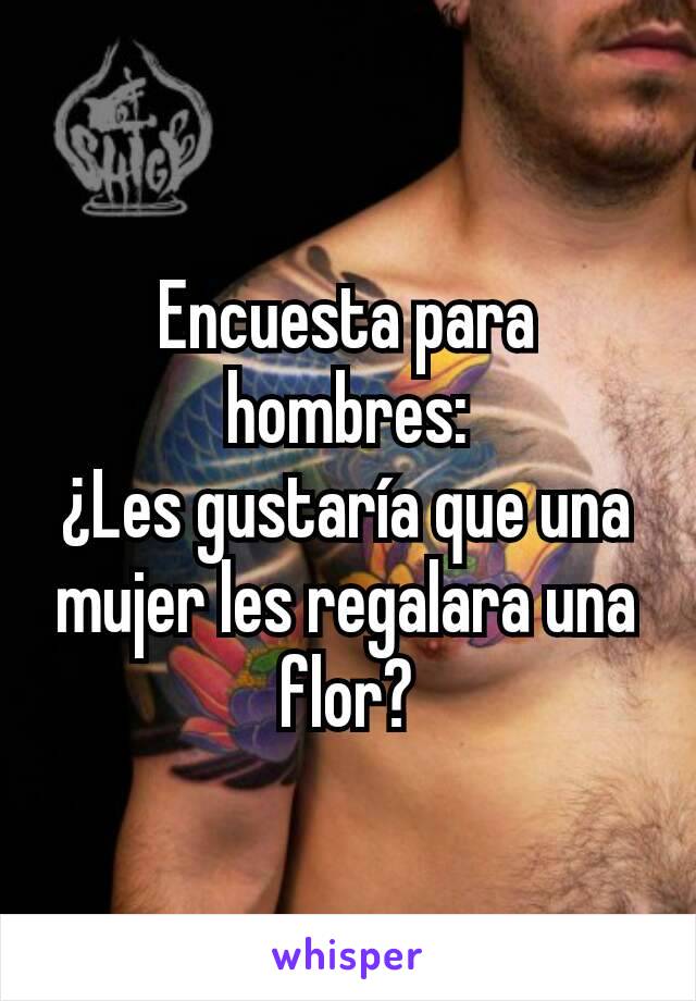 Encuesta para hombres:
¿Les gustaría que una mujer les regalara una flor?