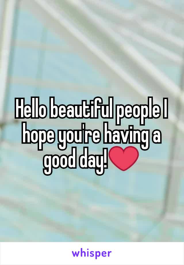 Hello beautiful people I hope you're having a good day!❤