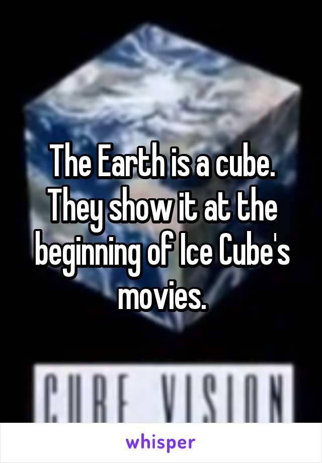 The Earth is a cube. They show it at the beginning of Ice Cube's movies.