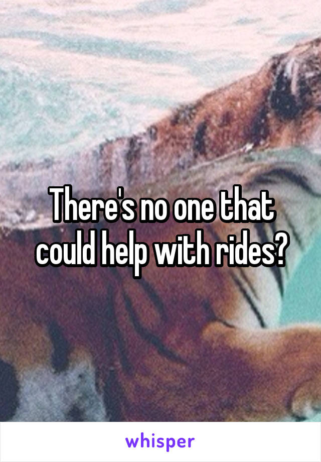 There's no one that could help with rides?