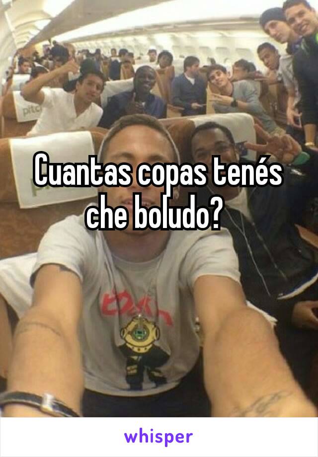 Cuantas copas tenés che boludo? 