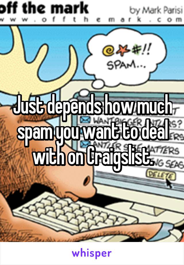 Just depends how much spam you want to deal with on Craigslist.