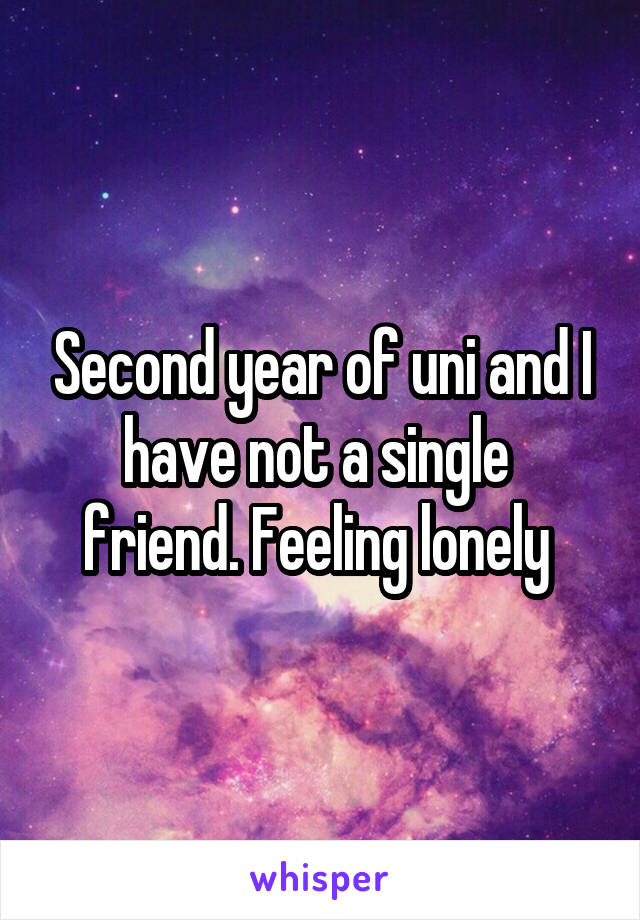 Second year of uni and I have not a single  friend. Feeling lonely 