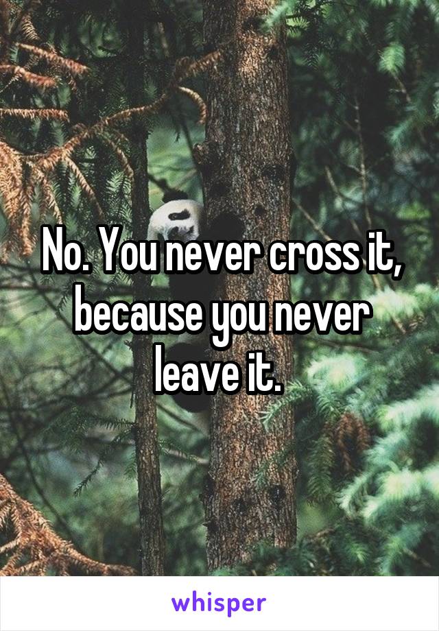 No. You never cross it, because you never leave it. 