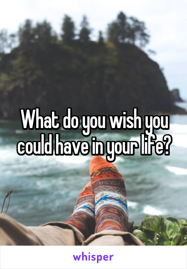 What do you wish you could have in your life?