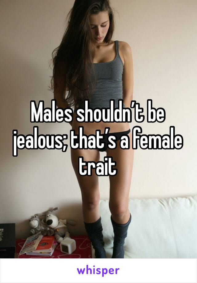 Males shouldn’t be jealous; that’s a female trait 