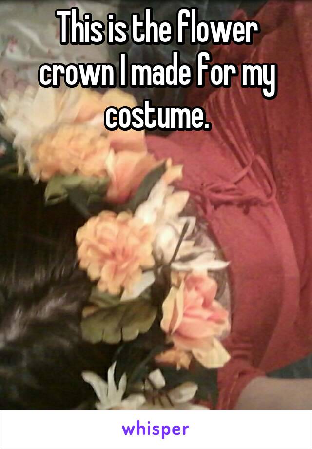 This is the flower crown I made for my costume.






